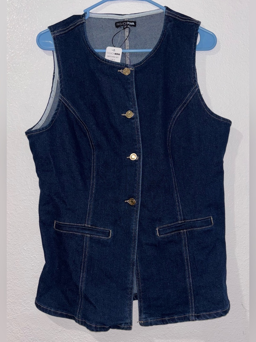Fashion Nova Dark Wash Denim Set - Picture 5 of 9